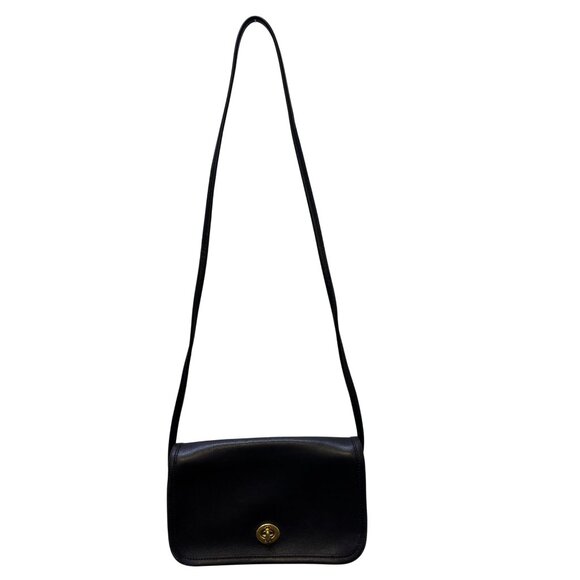 Classic Coach Mini Leather Crossbody Bag In Black With Gold Hardware - Picture 5 of 9